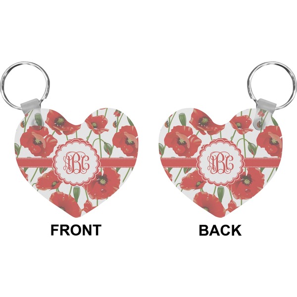 Poppies Heart Keychain (Front + Back)