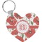 Poppies Heart Plastic Keychain w/ Monogram