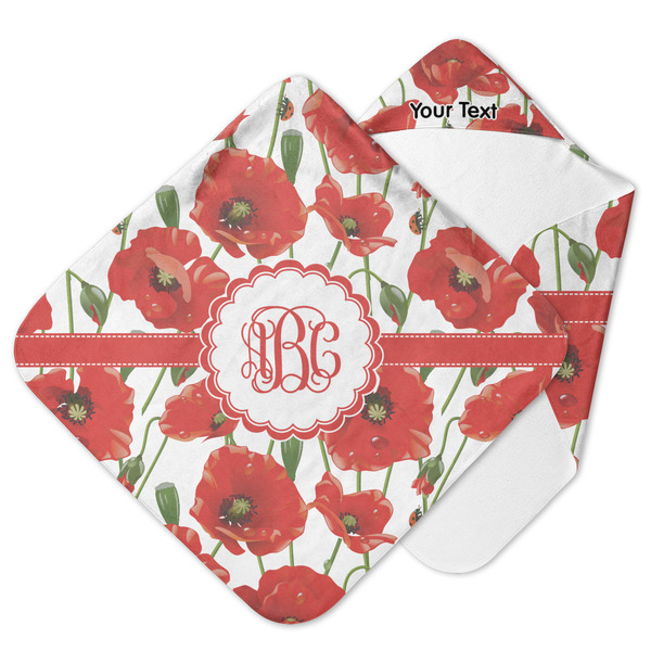 Custom Poppies Hooded Baby Towel (Personalized)