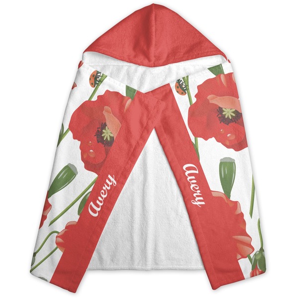 Poppies Hooded Towel - Folded