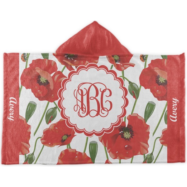 Custom Poppies Kids Hooded Towel (Personalized)