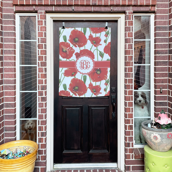 Poppies House Flags - Double Sided - (Over the door) LIFESTYLE