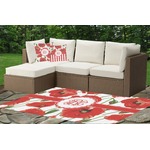 Poppies Indoor / Outdoor Rug - Custom Size w/ Monogram