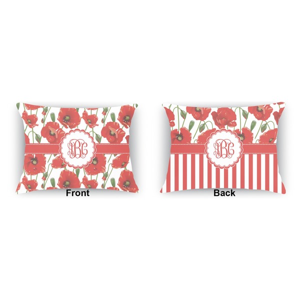 Poppies  Indoor Rectangular Burlap Pillow (Front and Back)