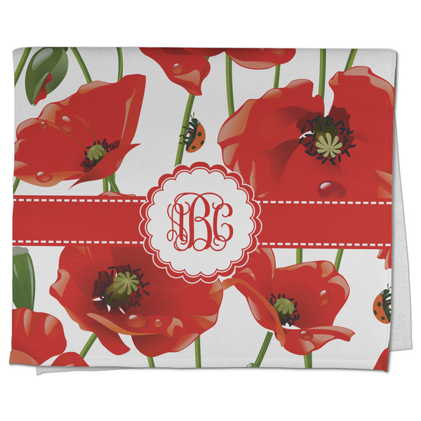 Custom Poppies Kitchen Towel - Poly Cotton w/ Monograms