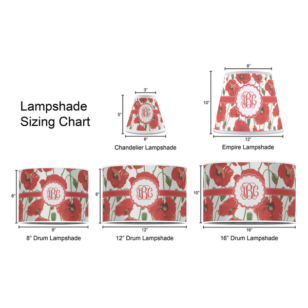 Poppies Lampshade Sizing Chart