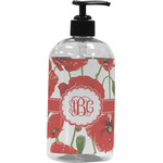 Poppies Plastic Soap / Lotion Dispenser (16 oz - Large - Black) (Personalized)