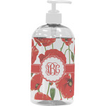 Poppies Plastic Soap / Lotion Dispenser (16 oz - Large - White) (Personalized)