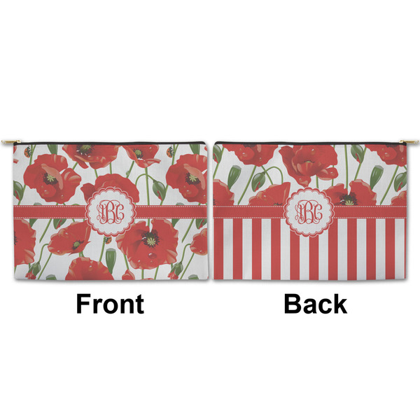 Poppies Large Zipper Pouch Approval (Front and Back)