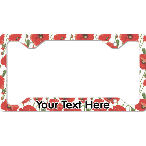 Custom Poppies License Plate Frame - Style C (Personalized)