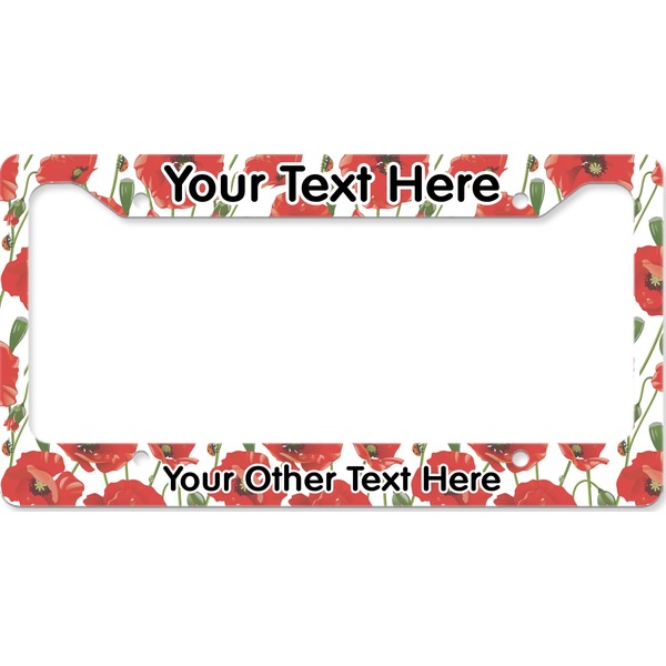 Custom Poppies License Plate Frame - Style B (Personalized)