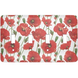 Poppies Light Switch Cover (4 Toggle Plate)