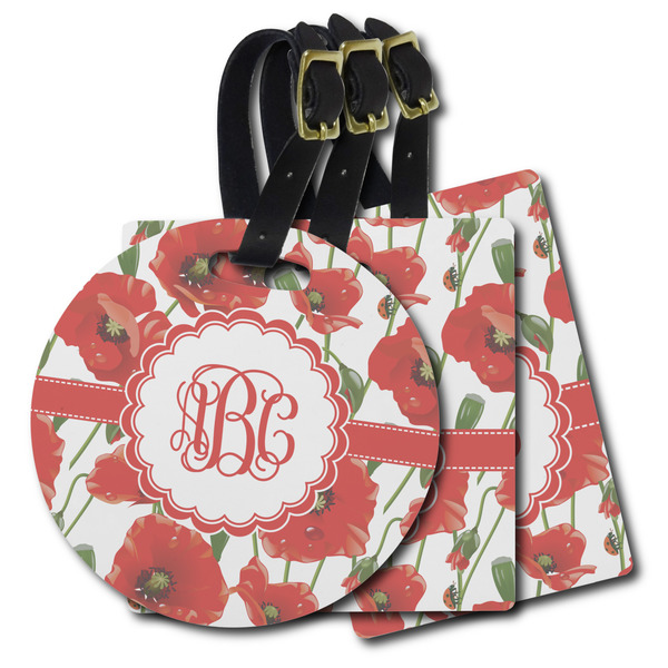 Custom Poppies Plastic Luggage Tag (Personalized)