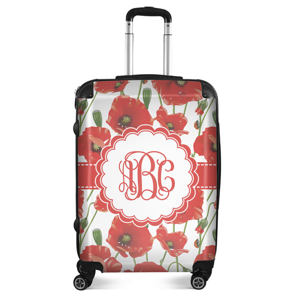 Custom Poppies Suitcase - 24" Medium - Checked (Personalized)