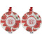 Poppies Metal Ball Ornament - Front and Back
