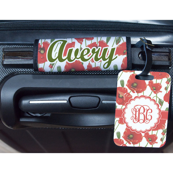 Poppies Metal Luggage Tag & Handle Wrap - In Context