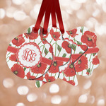 Poppies Metal Ornaments - Double Sided w/ Monogram