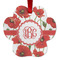 Poppies Metal Paw Ornament - Double Sided w/ Monogram