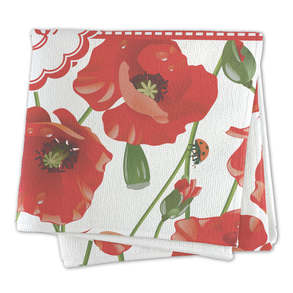 Poppies Microfiber Dish Rag - FOLDED (square)