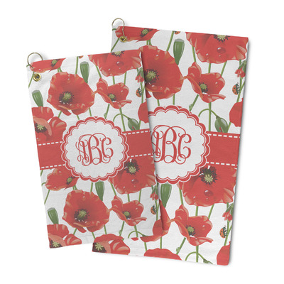 Poppies Microfiber Golf Towel (Personalized)