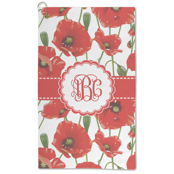 Custom Poppies Microfiber Golf Towel - Large (Personalized)