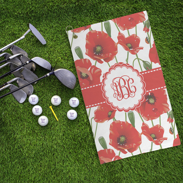 Poppies Microfiber Golf Towels - LIFESTYLE