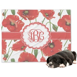 Poppies Dog Blanket - Large (Personalized)