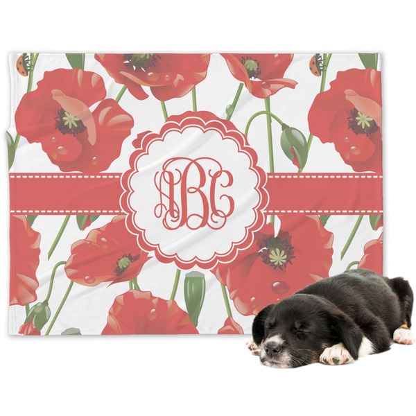 Custom Poppies Dog Blanket - Regular (Personalized)