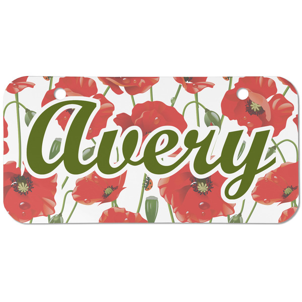 Custom Poppies Mini/Bicycle License Plate (2 Holes) (Personalized)
