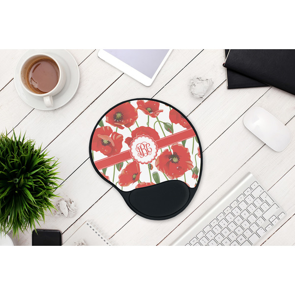 Poppies Mouse Pad with Wrist Rest - LIFESYTLE 1