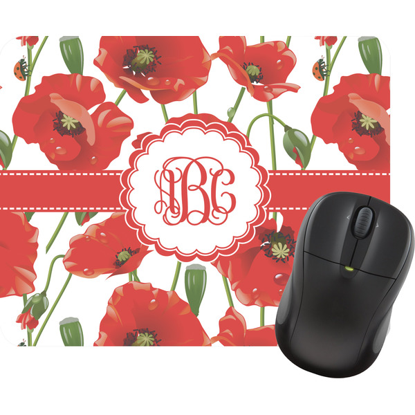 Custom Poppies Rectangular Mouse Pad (Personalized)