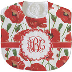 Poppies Velour Baby Bib w/ Monogram