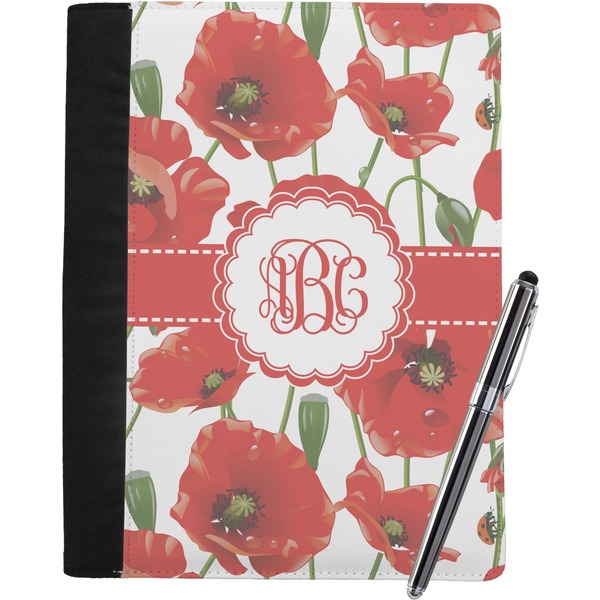 Custom Poppies Notebook Padfolio - Large w/ Monogram