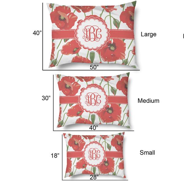 Poppies Outdoor Dog Beds - SIZE CHART