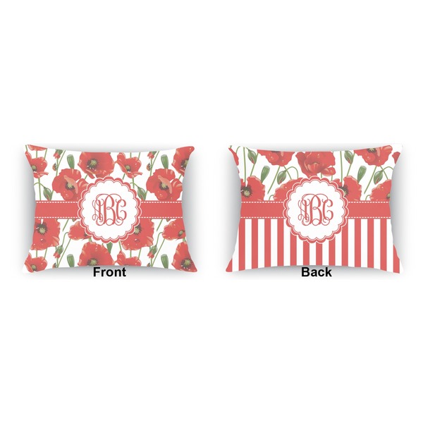 Poppies  Outdoor Rectangular Throw Pillow (Front and Back)