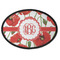 Poppies Iron On Oval Patch w/ Monogram