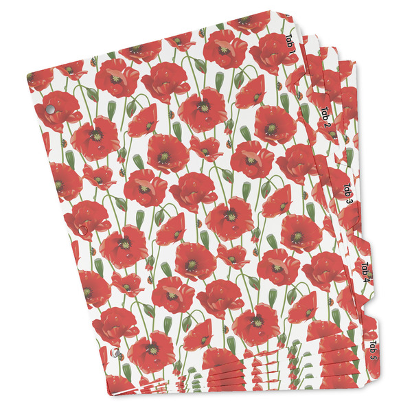Custom Poppies Binder Tab Divider - Set of 5 (Personalized)