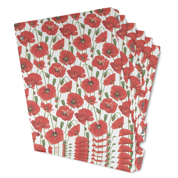 Custom Poppies Binder Tab Divider - Set of 6 (Personalized)
