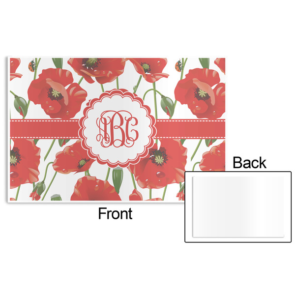Poppies Disposable Paper Placemat - Front & Back
