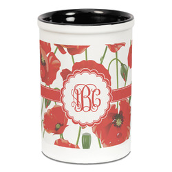 Poppies Ceramic Pencil Holders - Black