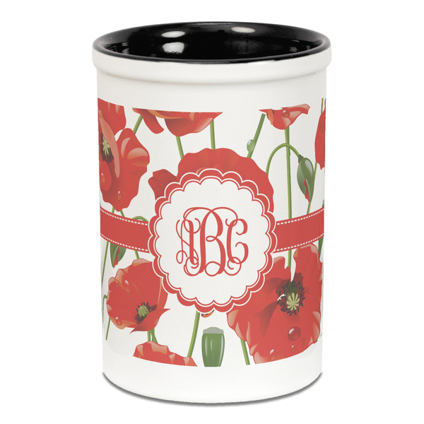Poppies Pencil Holder - Black