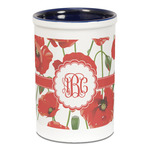 Poppies Ceramic Pencil Holders - Blue