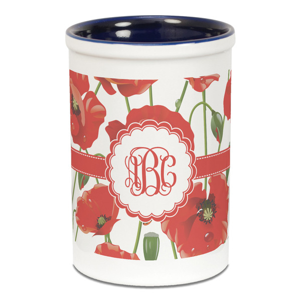 Poppies Pencil Holder - Blue
