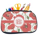 Poppies Neoprene Pencil Case - Medium w/ Monogram