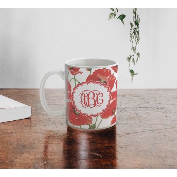 Poppies Personalized Coffee Mug - Lifestyle