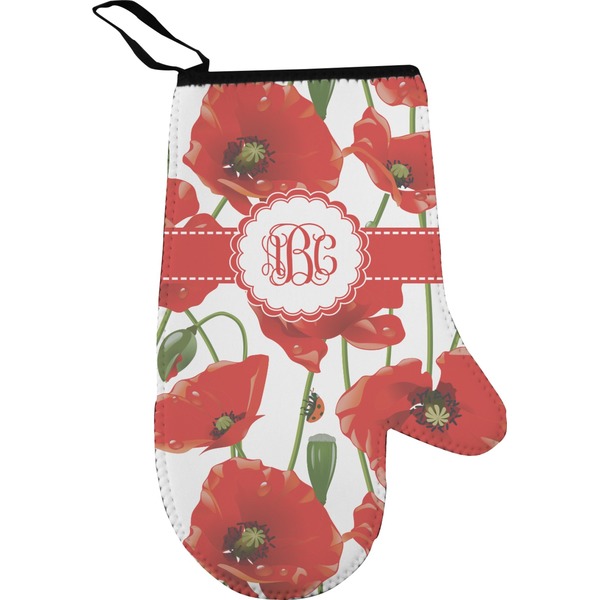 Poppies Personalized Oven Mitt