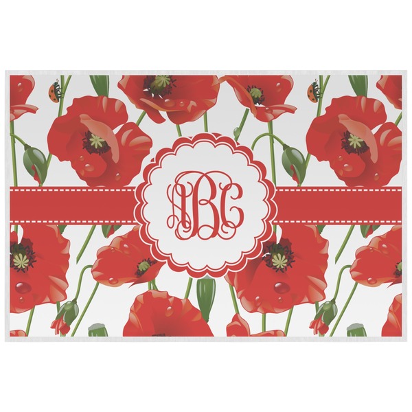 Custom Poppies Laminated Placemat w/ Monogram