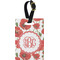 Poppies Plastic Luggage Tag - Rectangular w/ Monogram