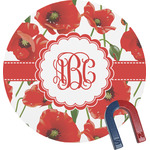 Poppies Round Fridge Magnet (Personalized)