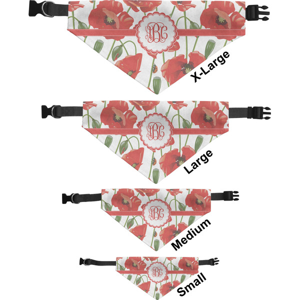 Poppies Pet Bandana Sizes